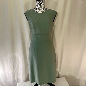 EUC The Limited Collection V-Back Sheath Dress Heather Green 4 Tall